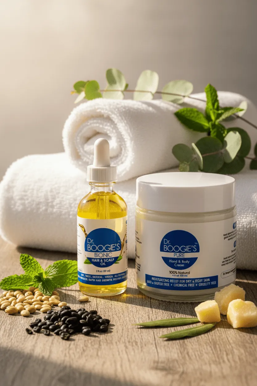 dr boogie hair oil and pure oil